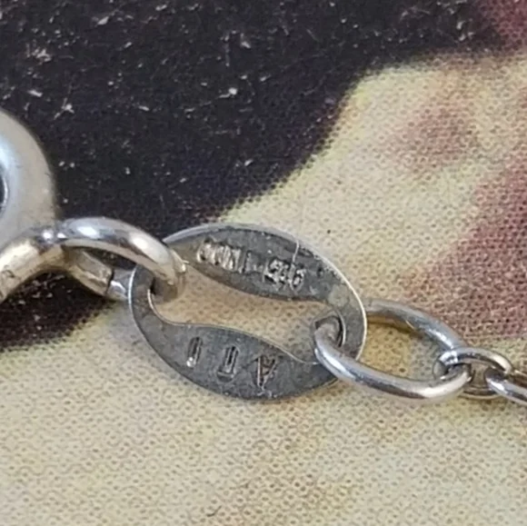 Blue&White Pendant Sterling Silver Necklace - Picture 8 of 15